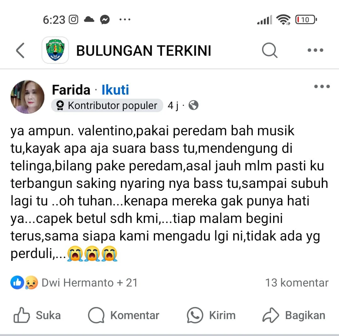 Warga Tanjung Selor Keluhkan Kebisingan Musik Karaoke di Jalan jambu